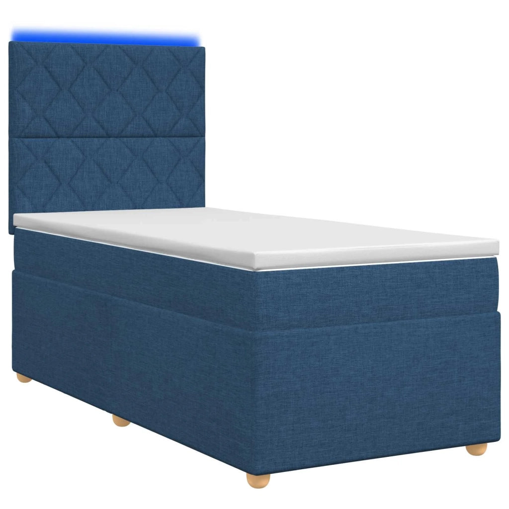 Letto box spring con materasso Blu 90 x 190 cm Tessuto 3455251