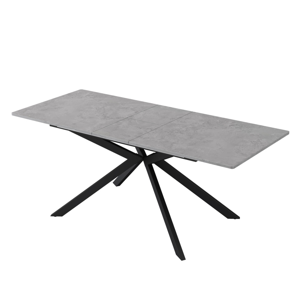 Tavolo allungabile 180x70 cm nero e grigio – design a croce