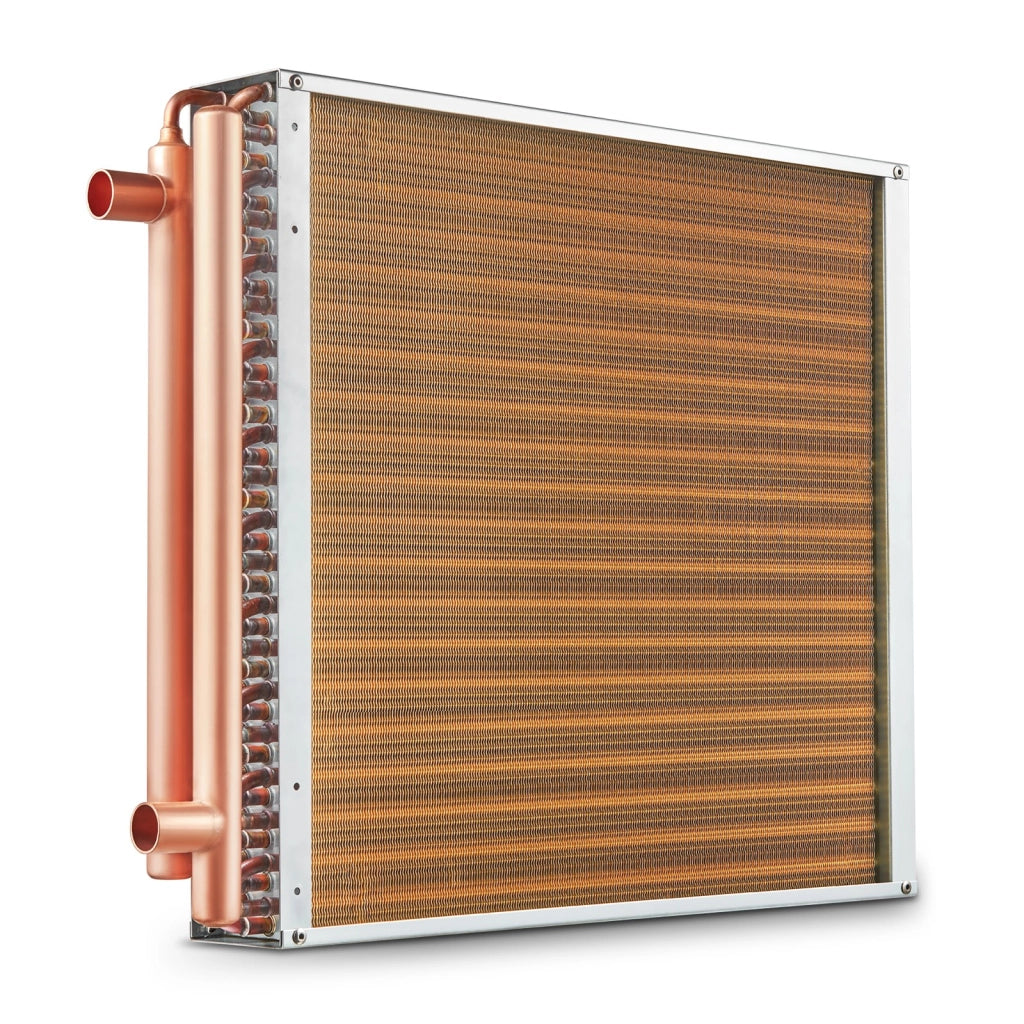Scambiatore di Calore Acqua-Aria C20x20 in Rame e Alluminio 50,8x50,8 cm 3 File 242 Alette per Riscaldamento e Raffreddamento