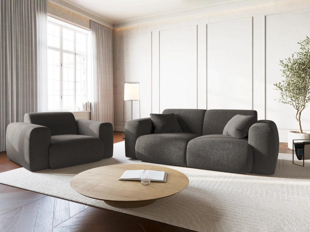 Cosmopolitan Design - Divano "Nolio" 2 posti in ciniglia grigio 