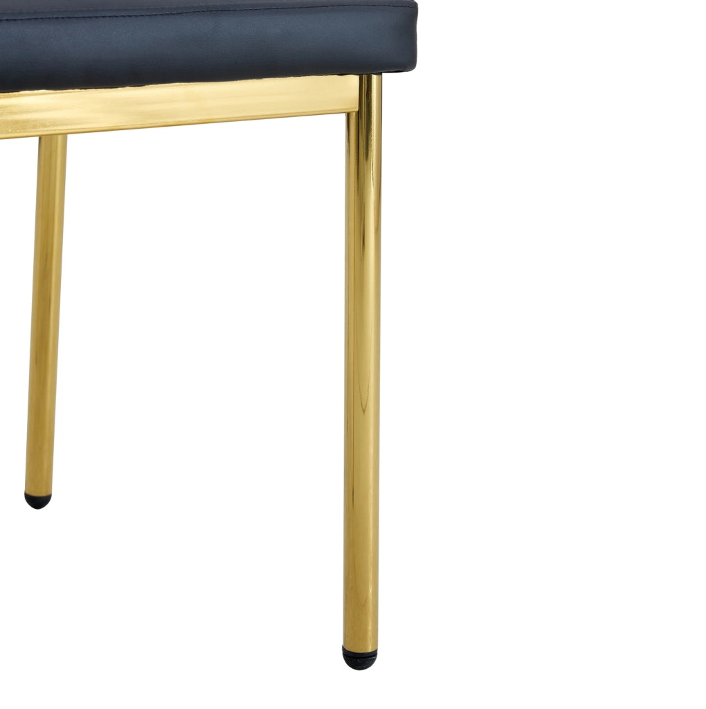 SEDIA da pranzo Set da 4 pezzi 93 cm PU Nero/Oro