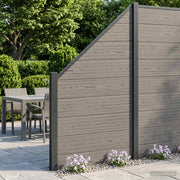 Set di Recinzione 95 x 180 cm WPC e Alluminio Grigio 42039062
