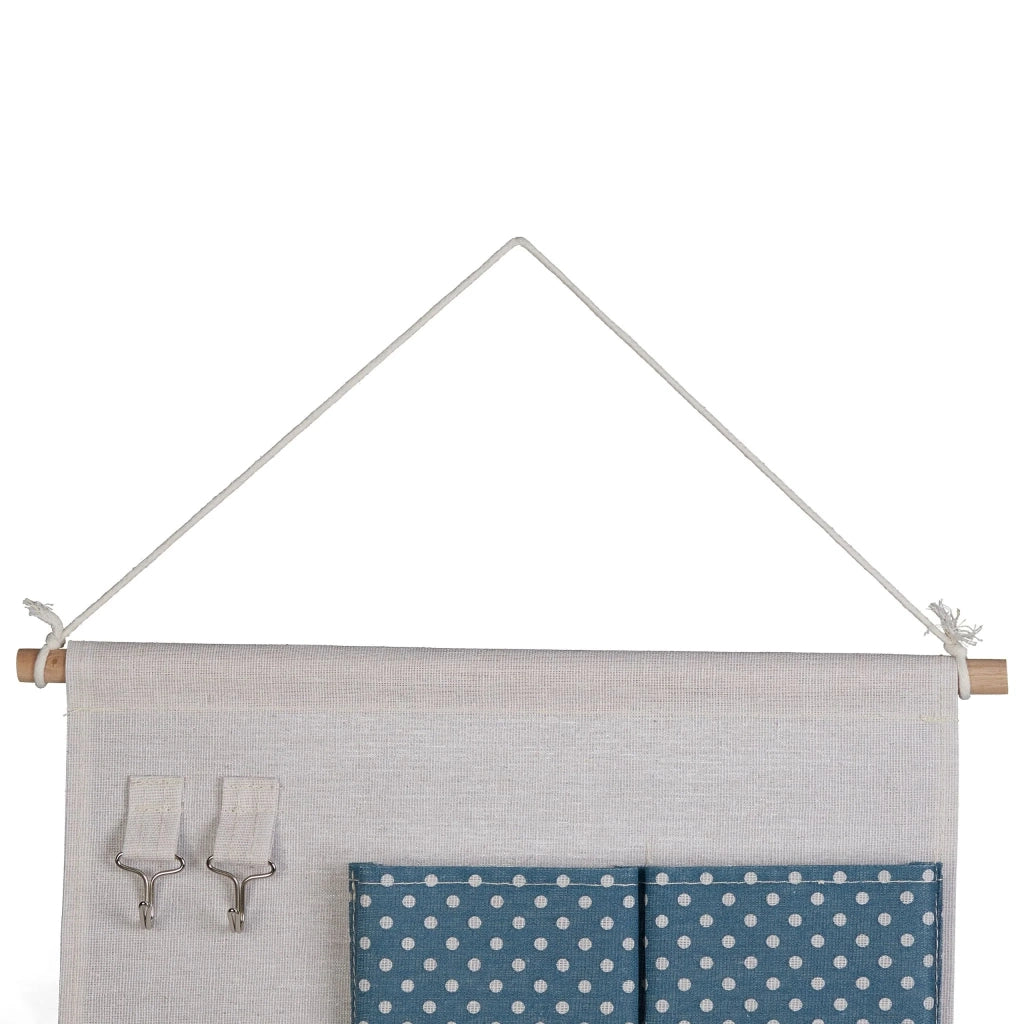 Scaffale portaoggetti da parete decorativo 60 x 39 x 2 cm 7 scomparti pratico in cotone bianco 13_0013353