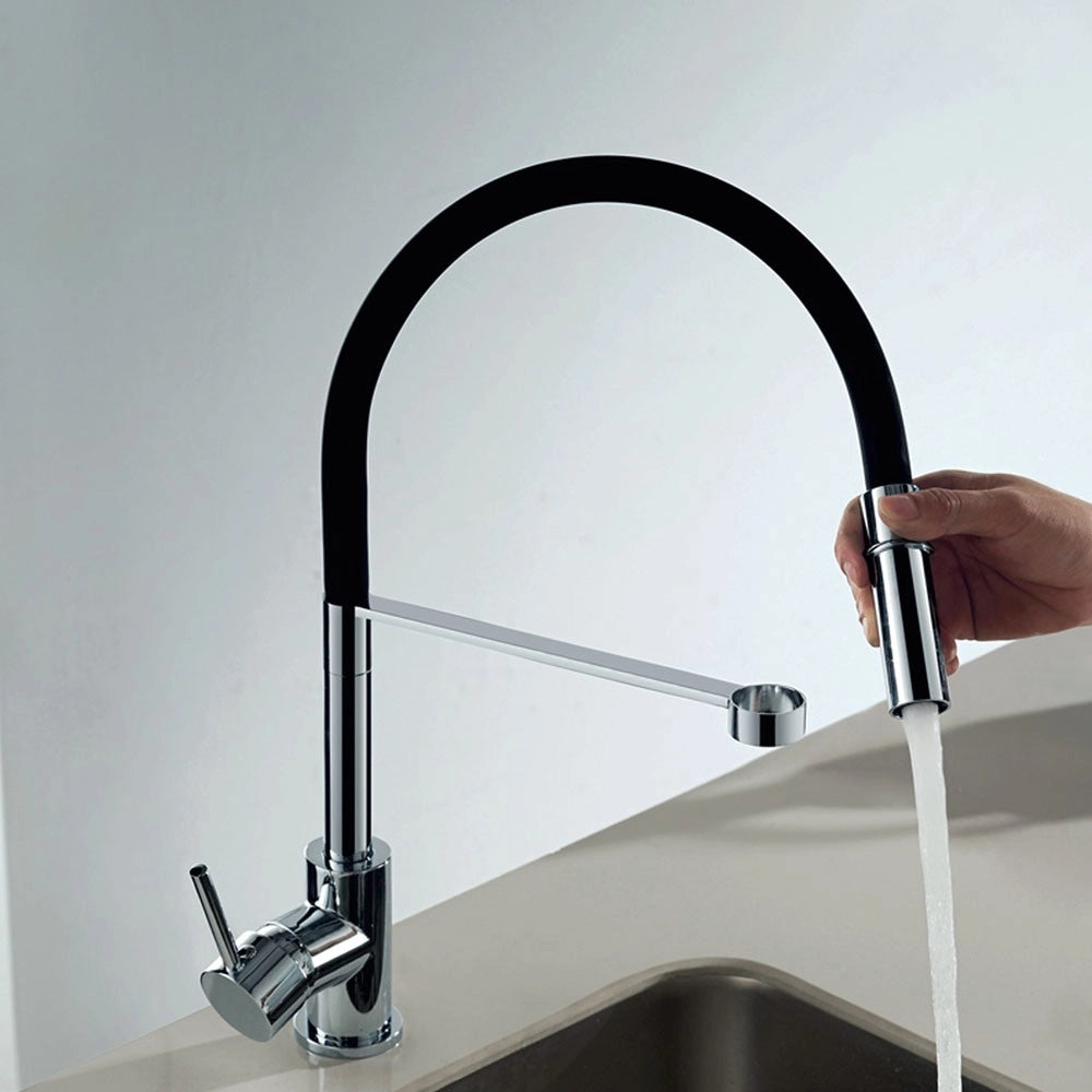 Miscelatore winter a canna alta con doccetta estraibile