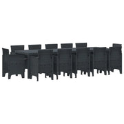Set da Pranzo per Giardino 13 pcs Antracite Plastica