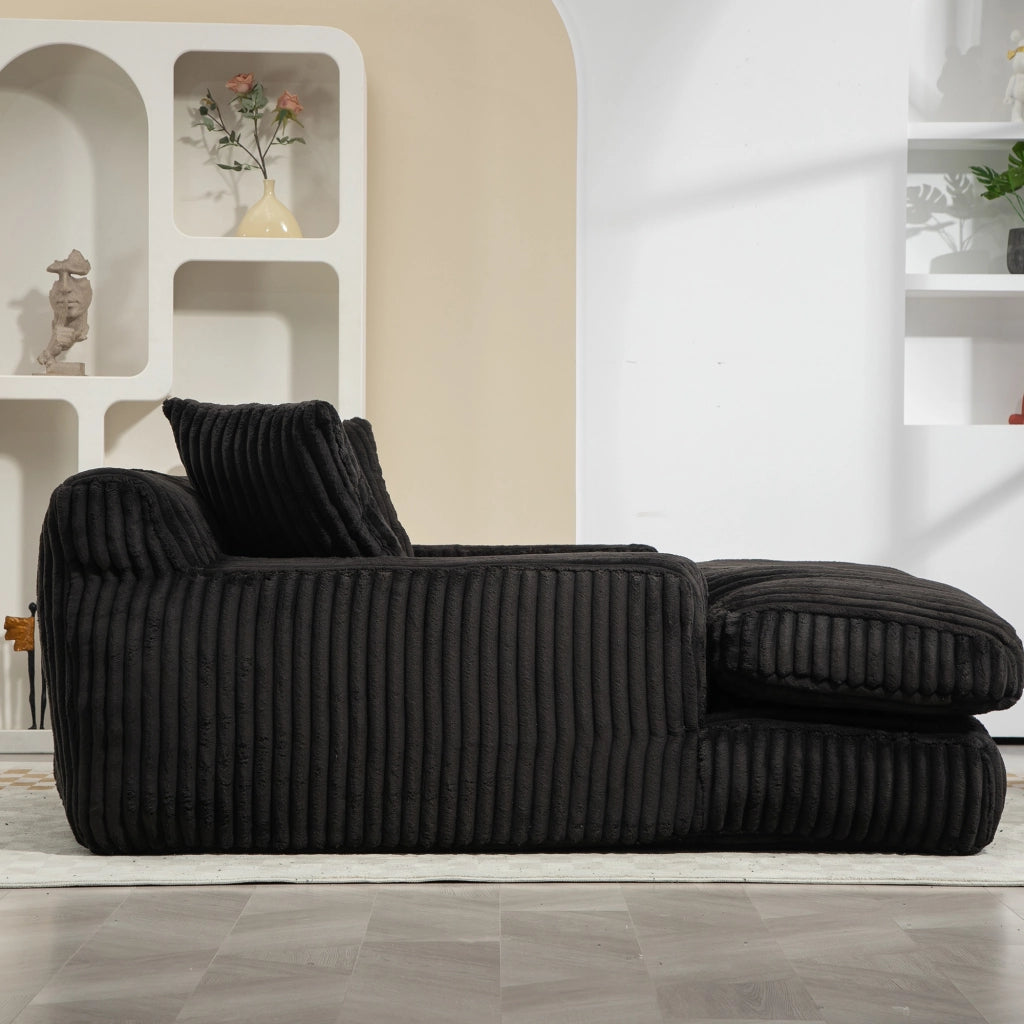 Divano Letto Singolo Cloud Couch ¨C MINIMAL ¨C Velluto a Coste Nero con Cuscini