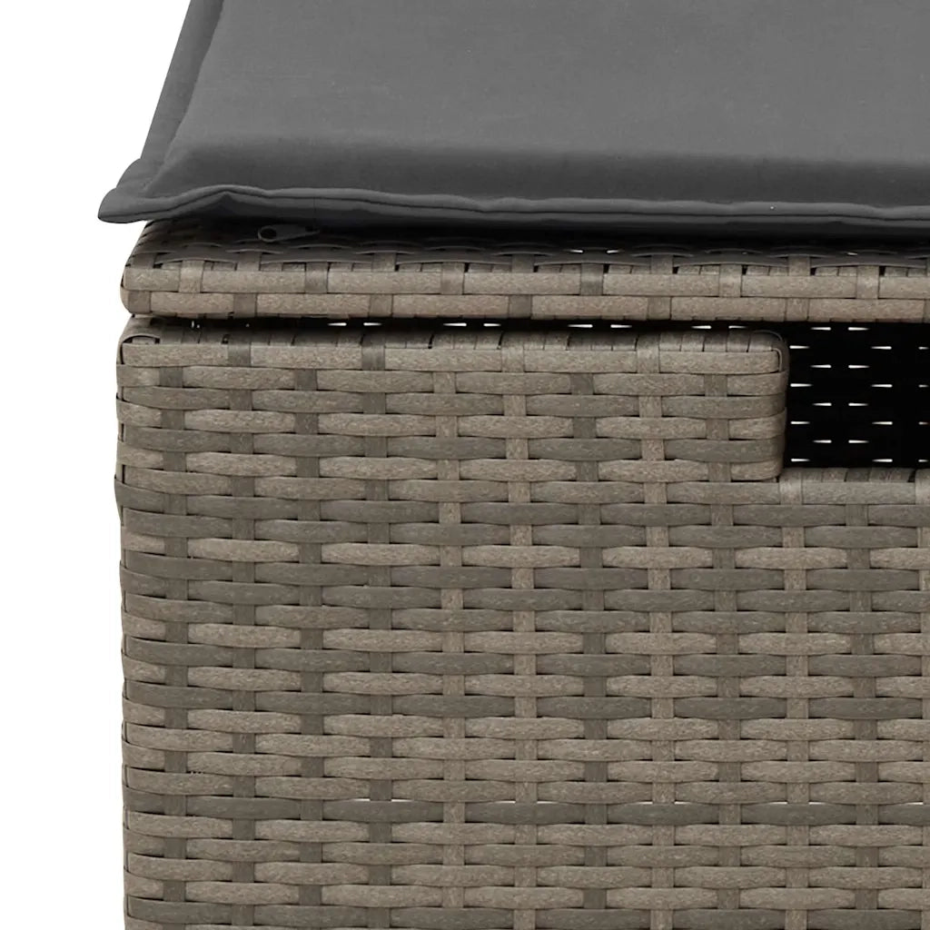 Set Divano da Giardino 9 pz con Cuscini Grigio in Polyrattan 3325746
