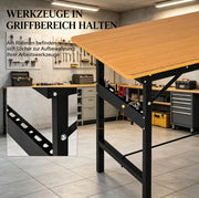 TAVOLO DA LAVORO PIEGHEVOLE 100 x 60 x 75,5 cm MDF e Metallo Nero/Giallo