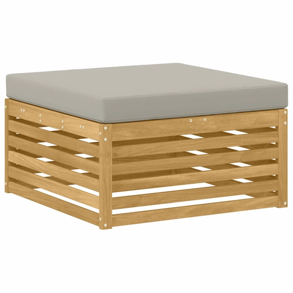 Set di divani da esterno 7 pz Bianco e Grigio Chiaro Poliestere 3390356