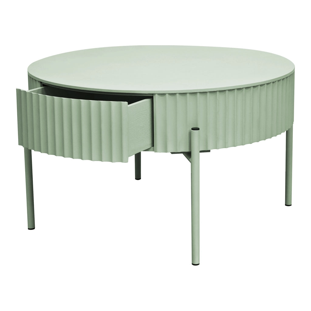 Tavolino da Caffè Rill con Cassetto 36 x Ø60 cm - Menta Verde [en.casa]