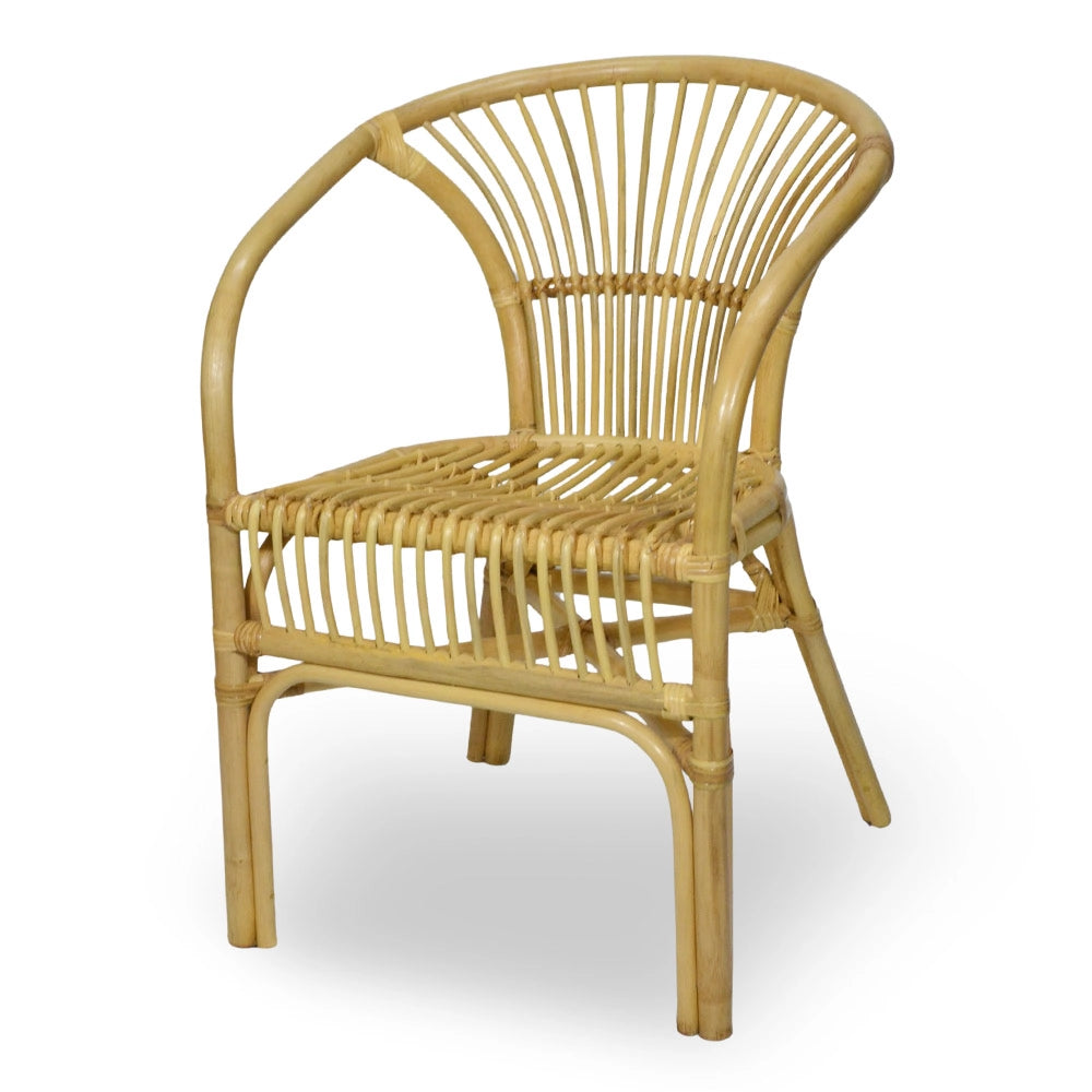 Poltrona da giardino Maya in vero legno di bambù e vimini naturale intrecciato