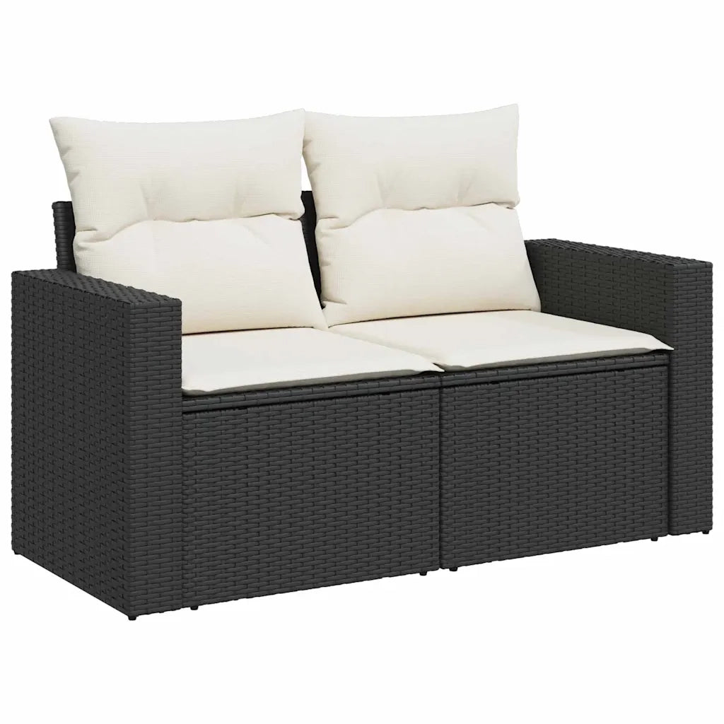 Set Divano da Giardino 10 pcs Nero e Crema polyrattan 3363570