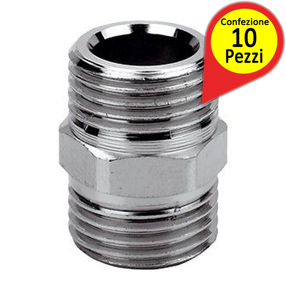 Niples in ottone cromato 3/8