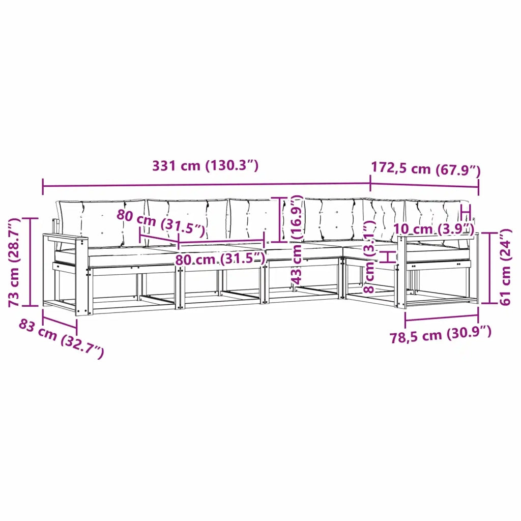 Set di divani da esterno 4 pz Bianco e Beige Poliestere 3386452