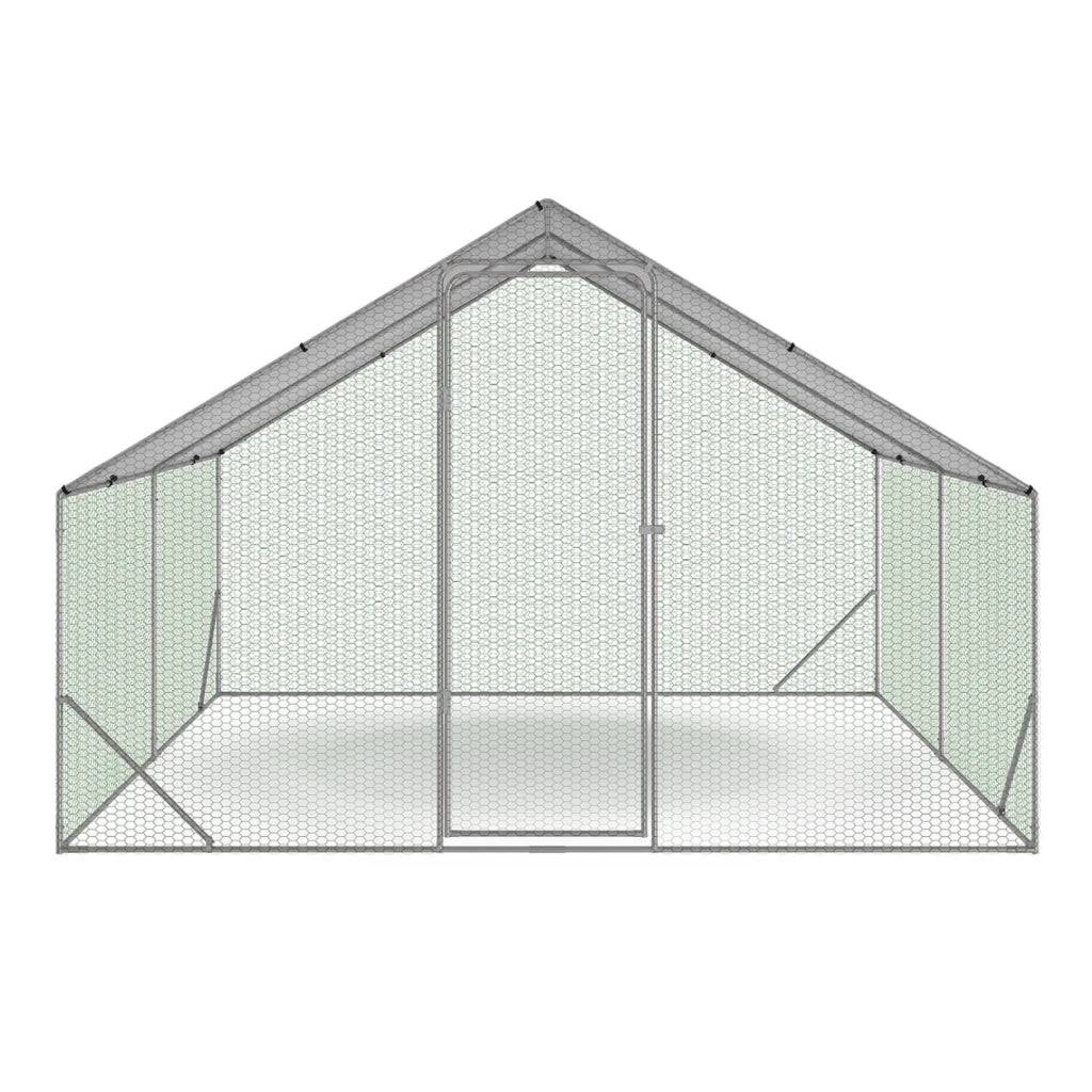 IDMarket - Recinzione per pollaio 9 m² rete metallica 3x3 M in acciaio zincato