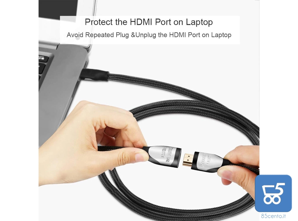Cavo di Prolunga HDMI Maschio Femmina 2 Metri Nylon Intrecciato Ultra HD 4K 3D 1080p ARC HDR compatibile con HDMI 2.0 A/B, 2.0,1.4 a