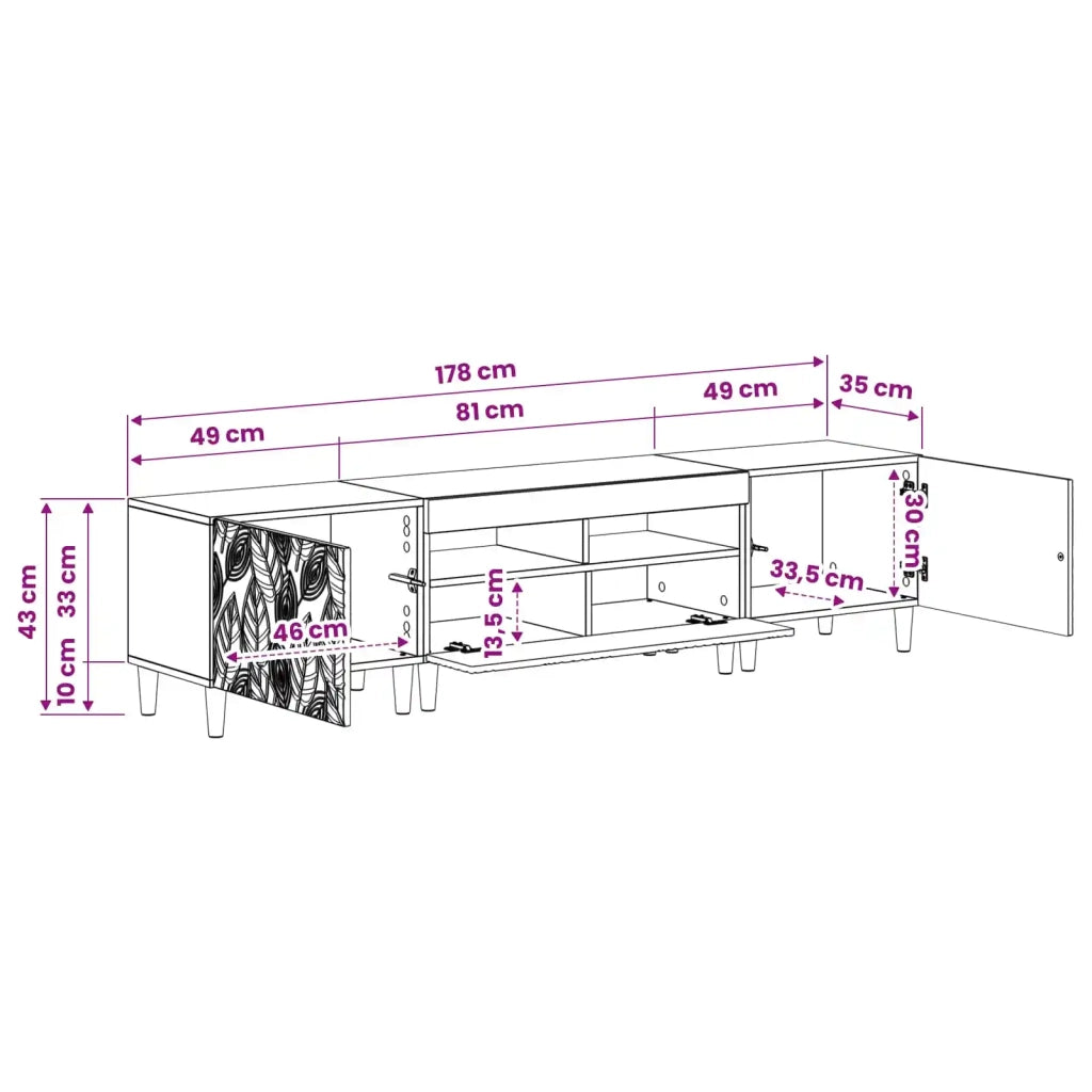 Mobile TV LED a 3 pezzi DELFT Grigio Cemento 3416761