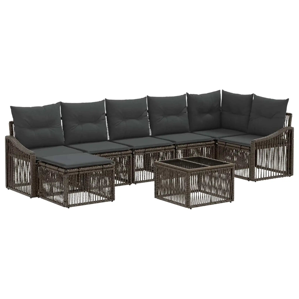 Set Divano da Giardino 8 pz Grigio polyrattan 3436082