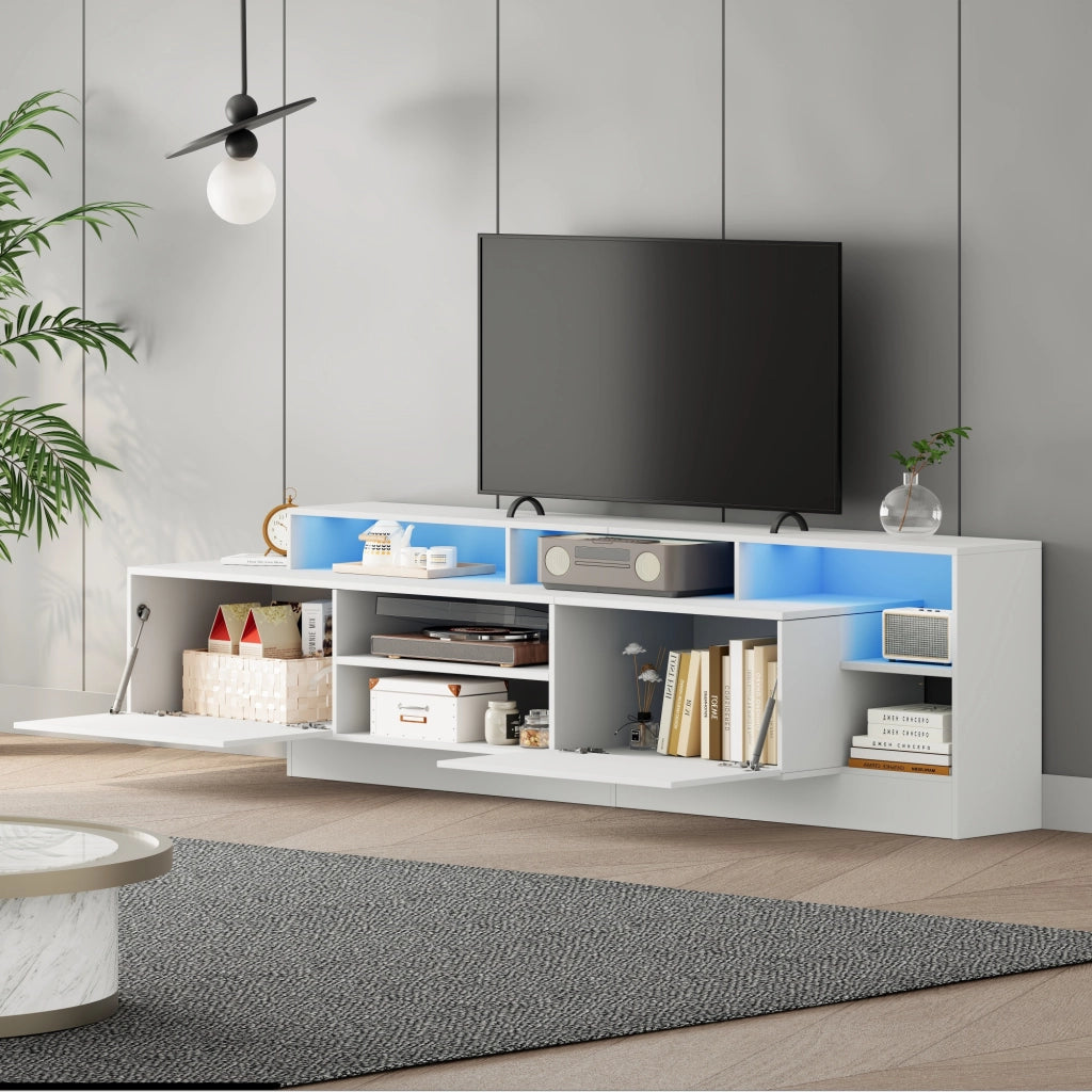 Mobile porta TV bianco 190 cm con luci LED