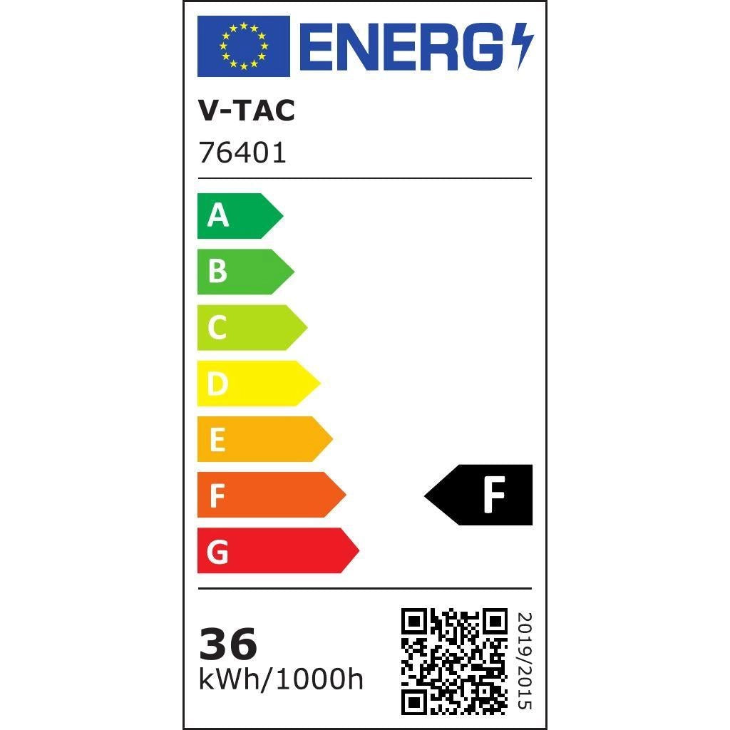 Plafoniera LED V-TAC 36W 35cm nera IP44 4000K 3820lm