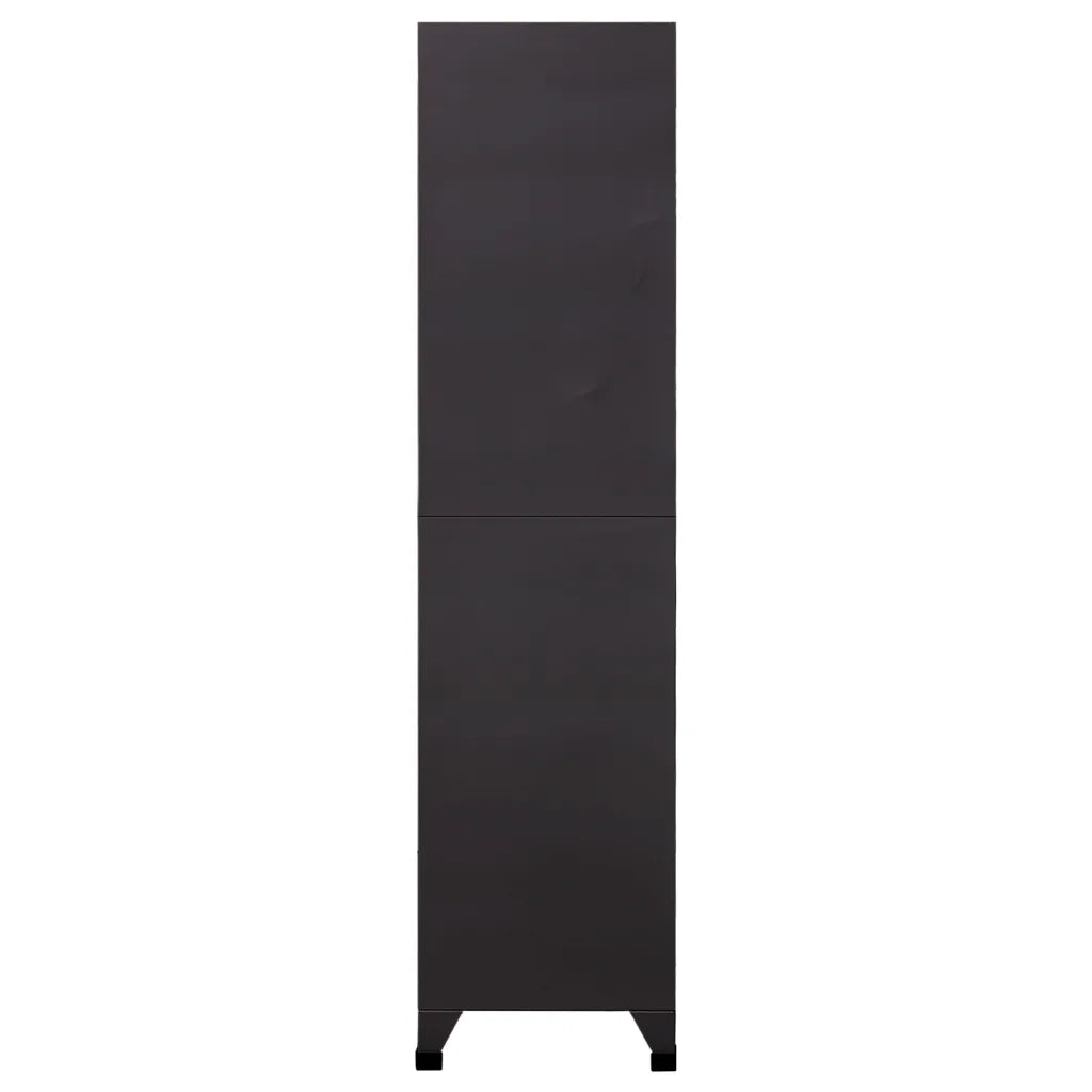 Armadietto a casetti moderno di design 90 x 45 x 180 cm chiudibile a chiave atmosfera contemporanea in acciaio antracite 02_0047021