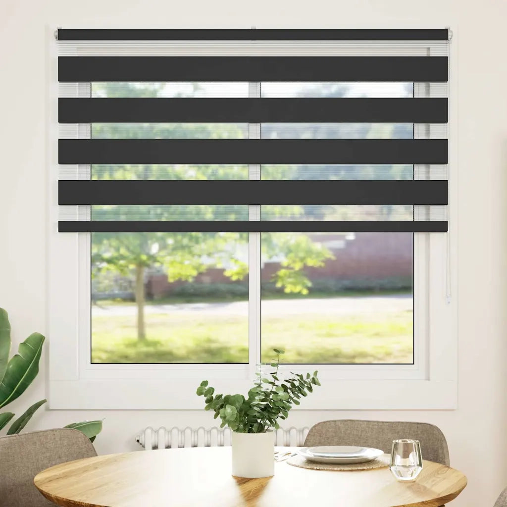 Tenda a Rullo Zebra Nero Larghezza Tessuto 140,9 cm Poliestere 4014218