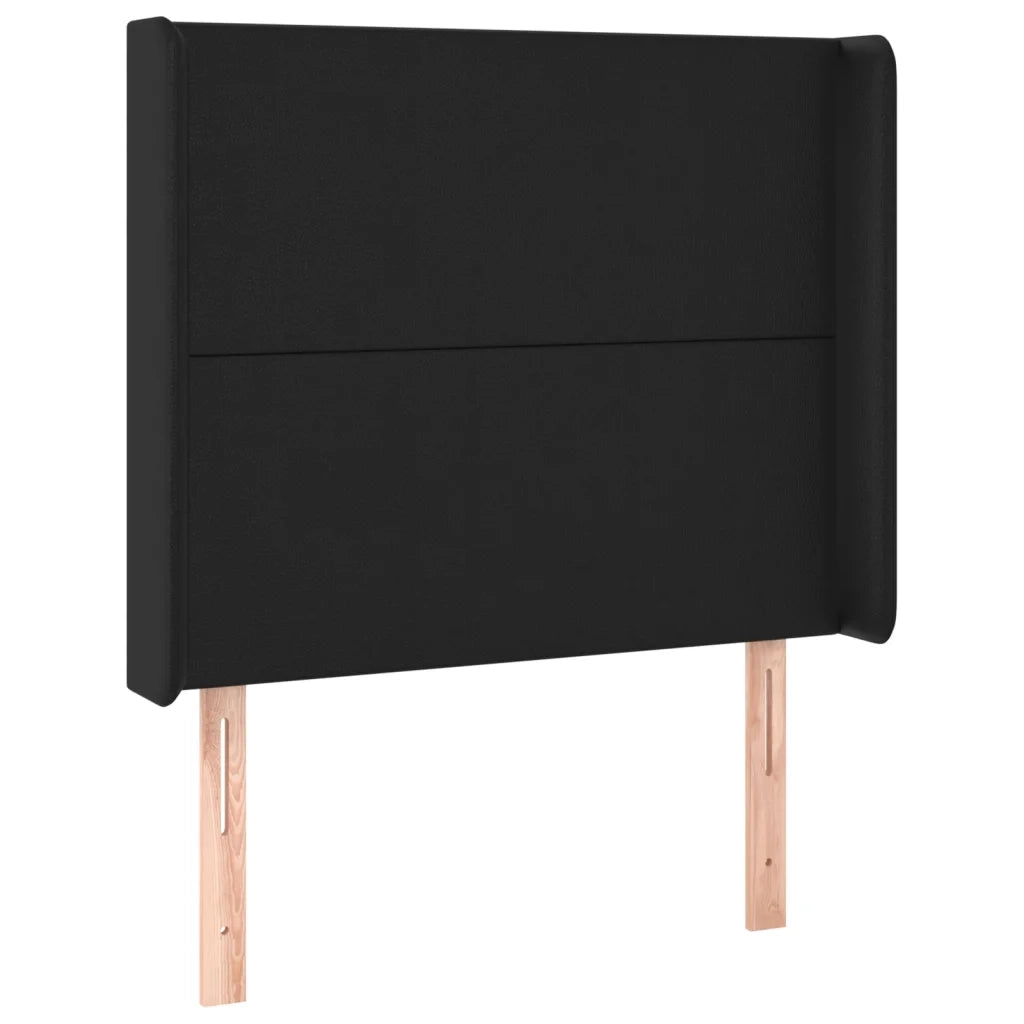 Testiera | Testata a LED Nera 103x16x118/128 cm in Similpelle