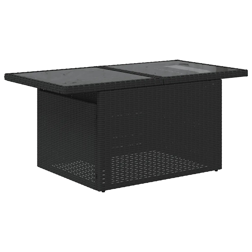 Set Divani da Giardino 10pz con Cuscini in Polyrattan Nero 3326857