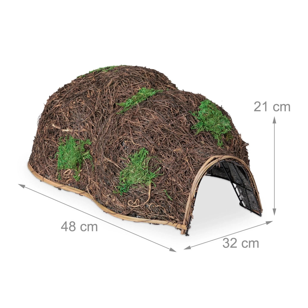 Casetta per ricci rifugio invernale giardino 60 x 40 x 30 cm isolamento ottimale in paglia beige 13_0011875
