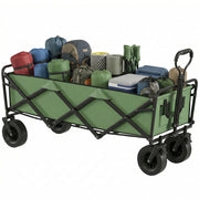 Carrello Giardino Pieghevole 130L ¨C Minimal ¨C Verde con Ruote e Freni