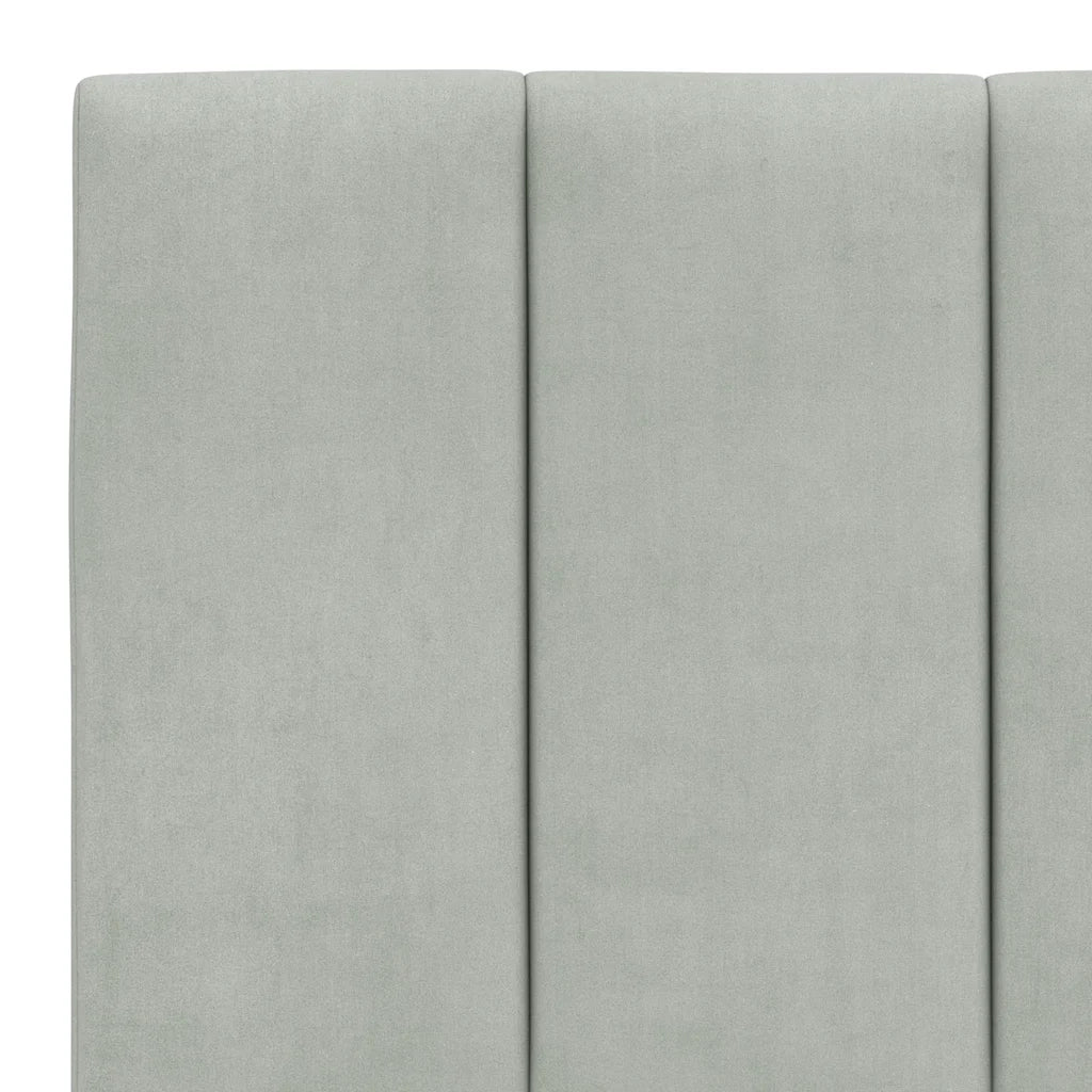 Coussin de tête de lit Hanko gris clair 200 cm velours