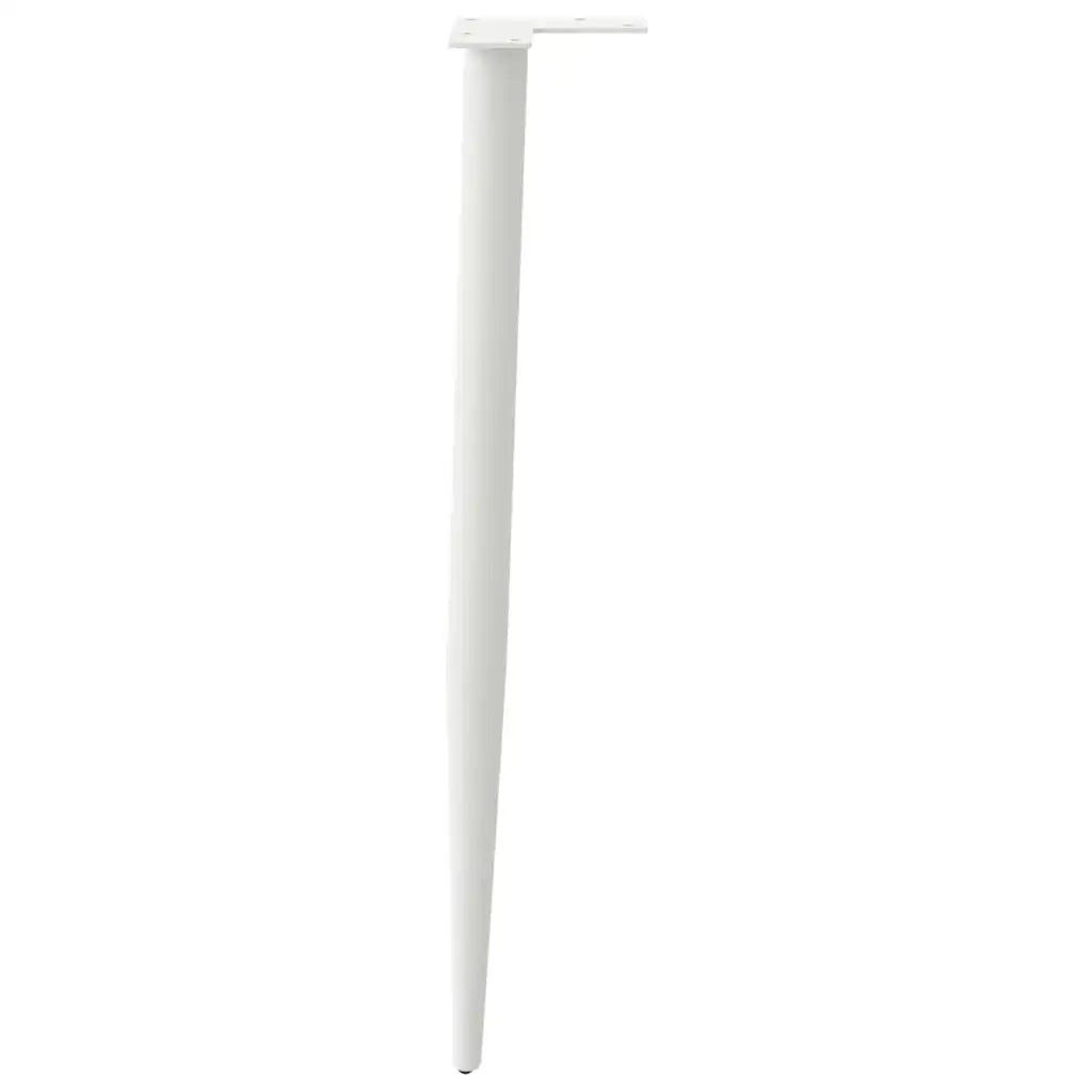 Pieds de table console coniques 4 pièces Blanc 72-73 cm Acier