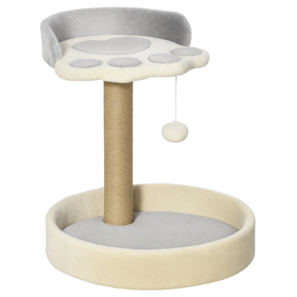 Tiragraffi per Gatti con Letto ¨C Minimal ¨C Grigio e Beige 41x41x44 cm