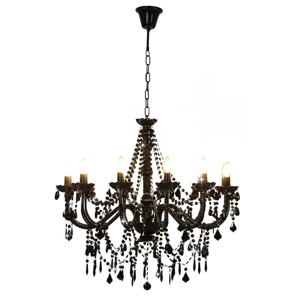 Elegante lampadario di design per interni 80 x 75 cm 12 lampadine atmosfera rilassante metallo nero 02_0046415