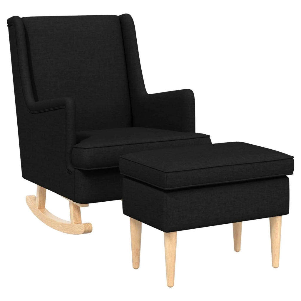 Poltrona con Ottomano 2 pz Nero Tessuto 3418854