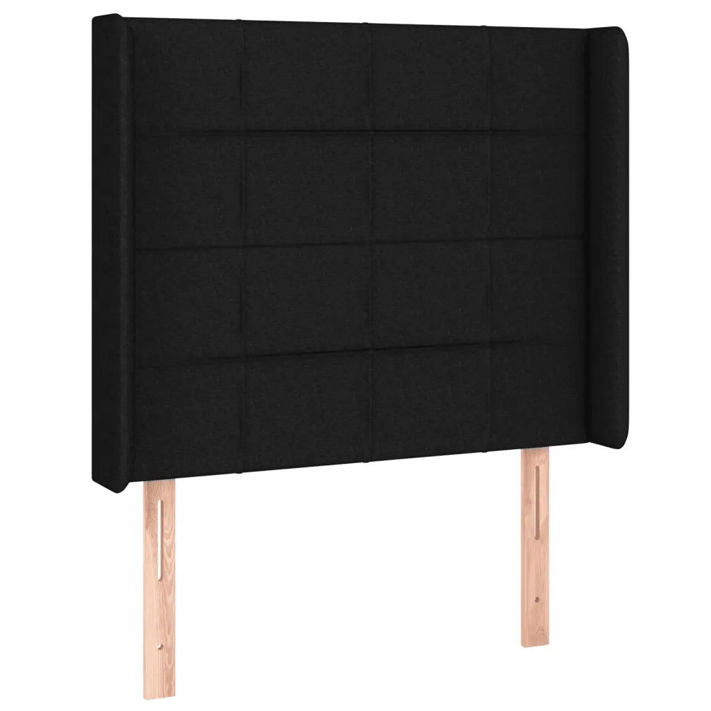 Testiera | Testata a LED Nera 83x16x118/128 cm in Tessuto