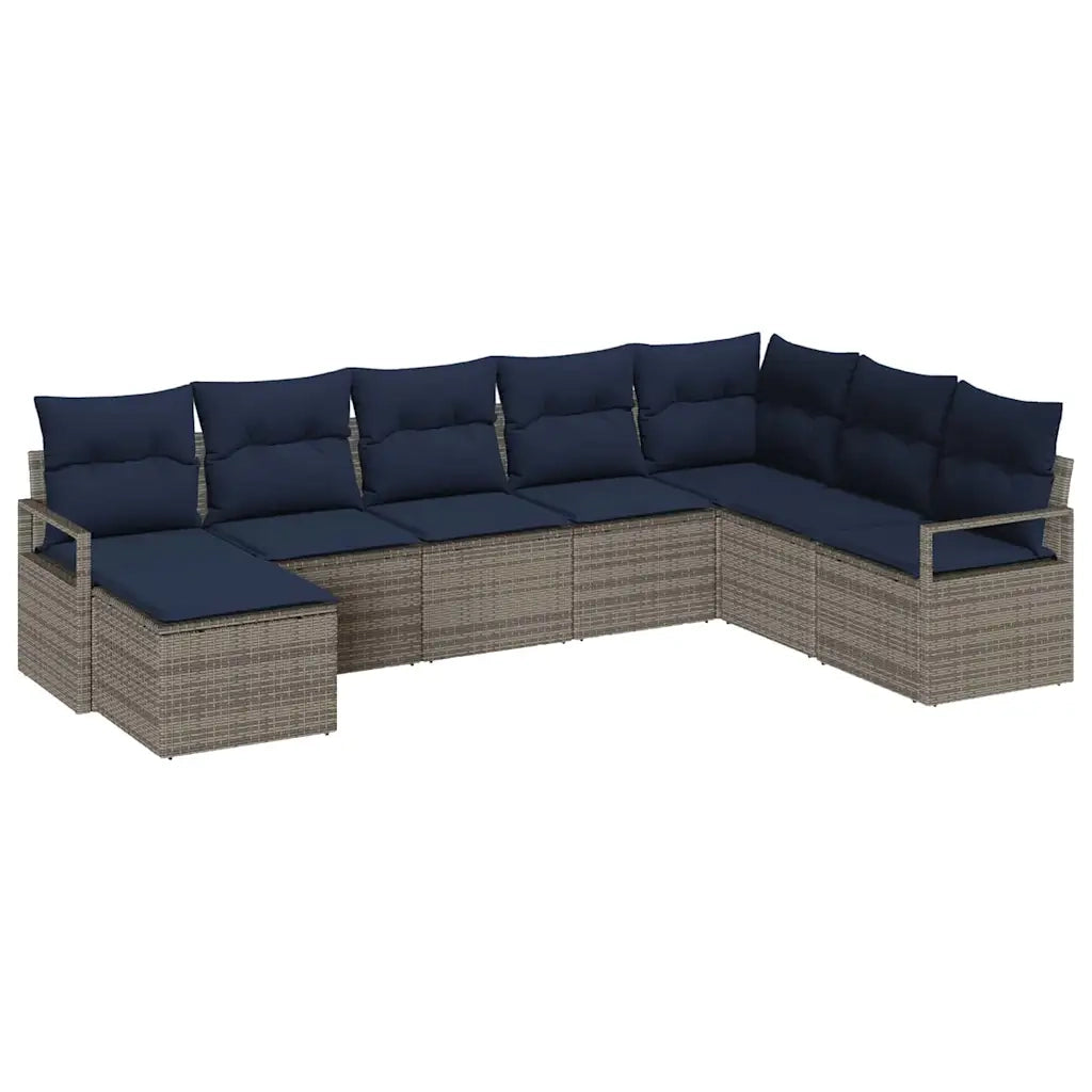 Set di divani con cuscino 8 pcs Grigio polyrattan 3346505