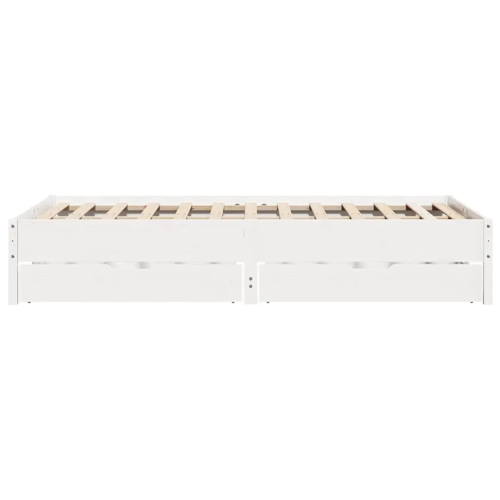 Letto senza Materasso-Struttura Letto Bianco 150x200 cm Legno Massello di Pino 270740