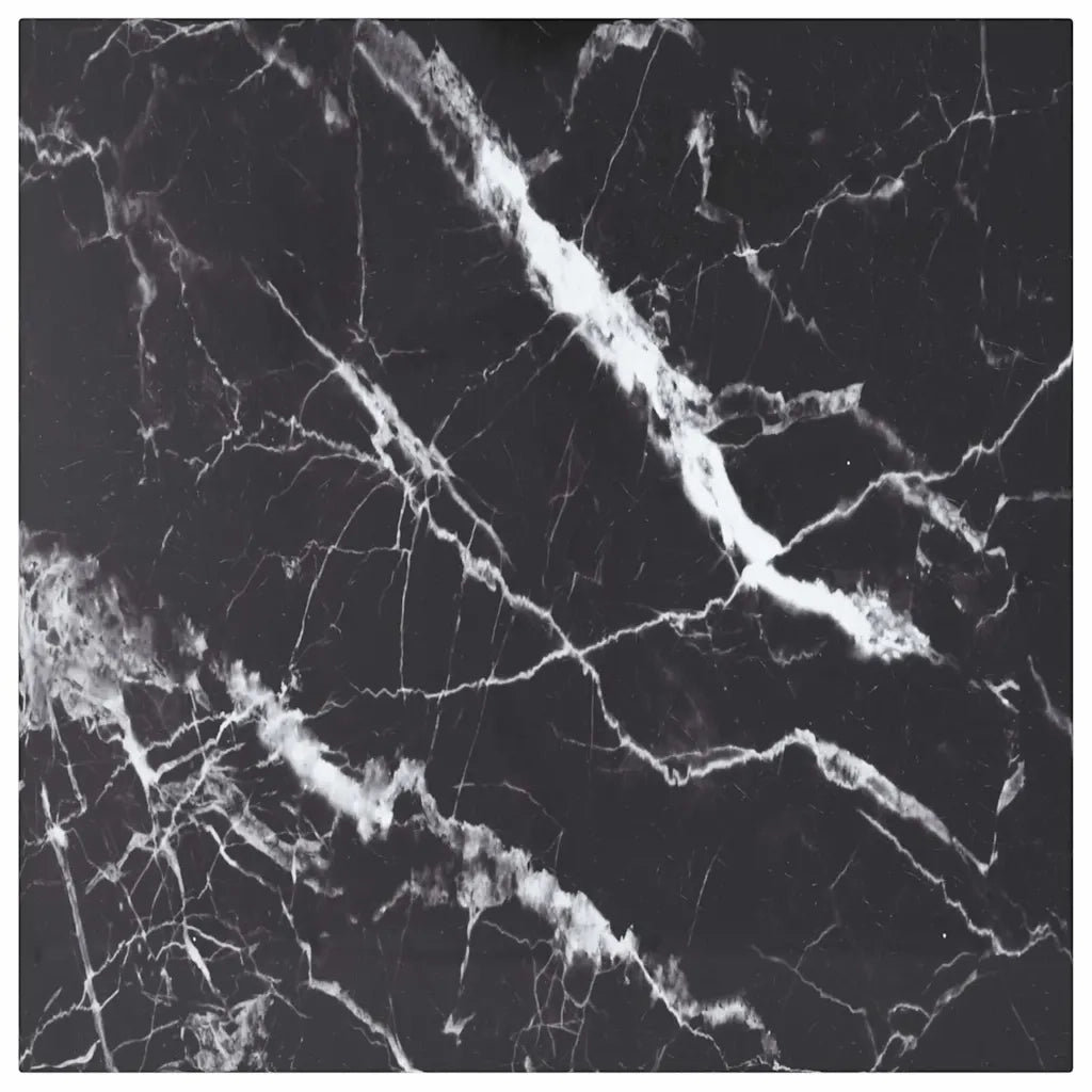Piano Tavolo Nero 60x60 cm 6 mm Vetro Temperato Design Marmo 322271