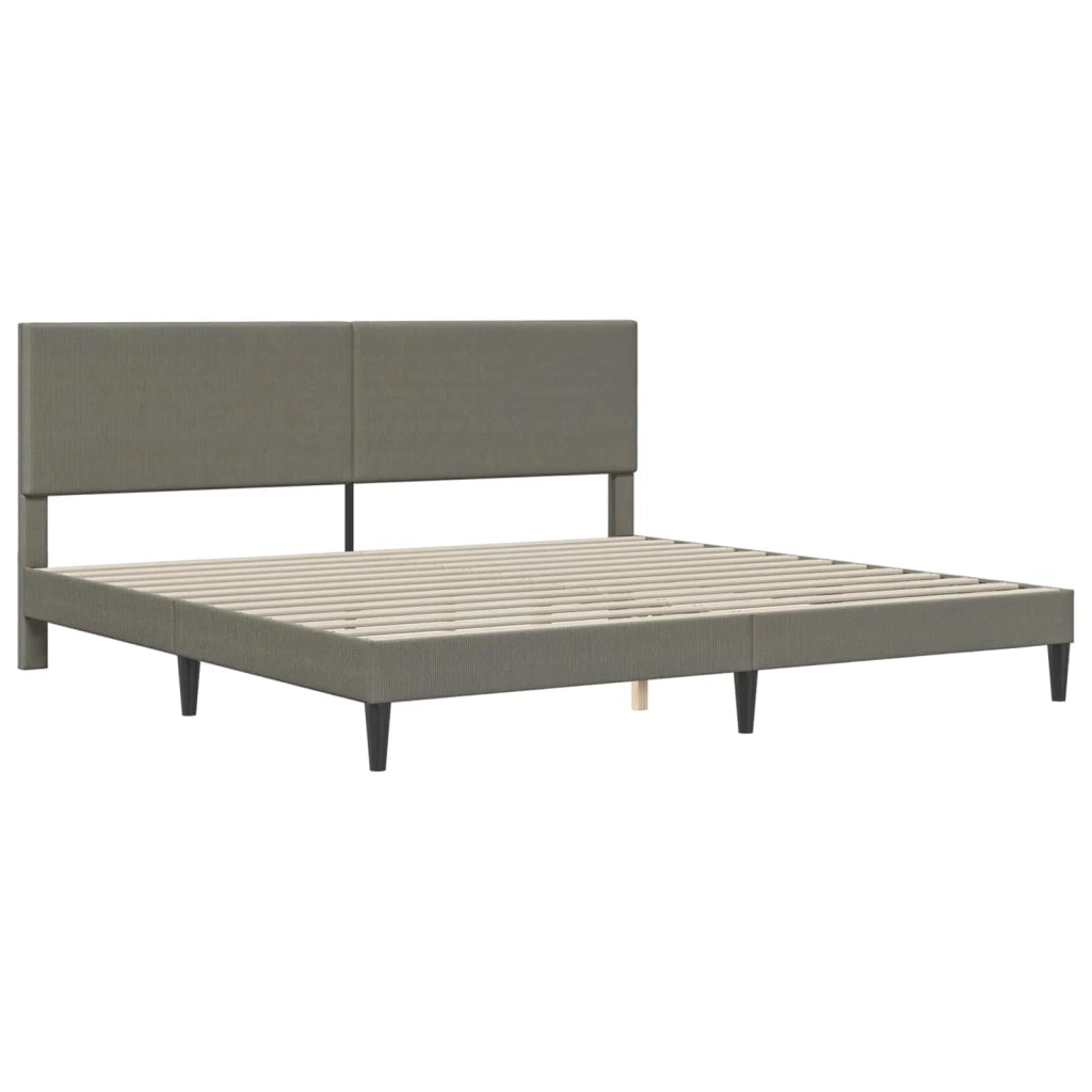 Letto matrimoniale | Letto per adulti | Struttura del letto Grigio Chiaro 200 x 200 cm Tessuto in Cords