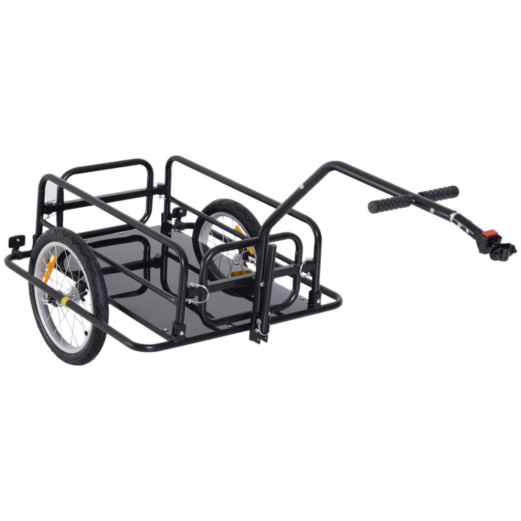 Rimorchio per bicicletta ¨C zephmum ¨C nero 155x71.5x77 cm 40 kg