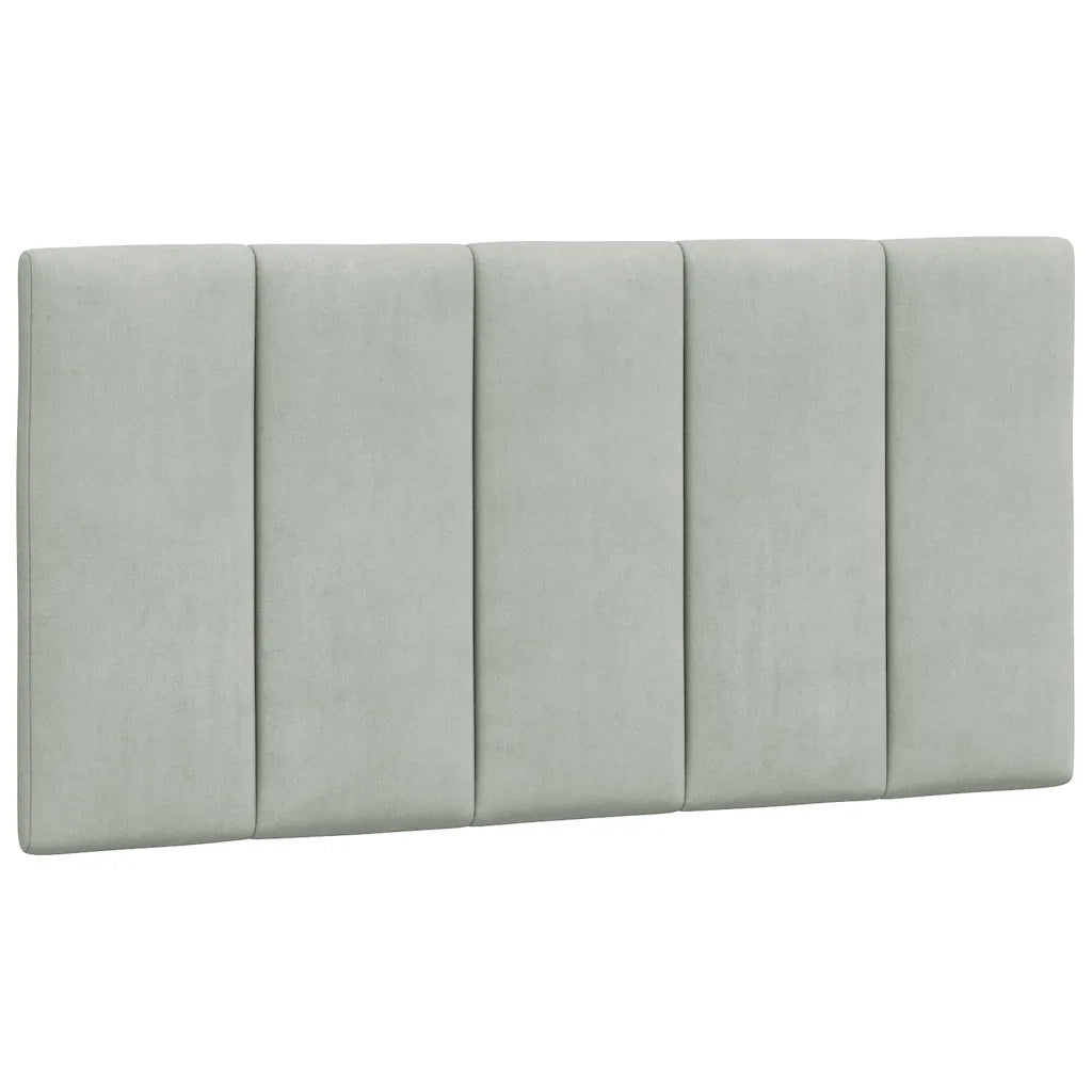 Coussin de tête de lit Hanko gris clair 100 cm velours