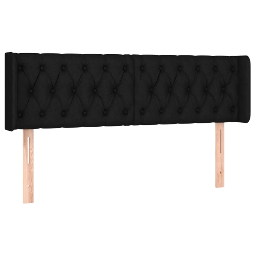 Testiera | Testata a LED Nera 163x16x78/88 cm in Tessuto