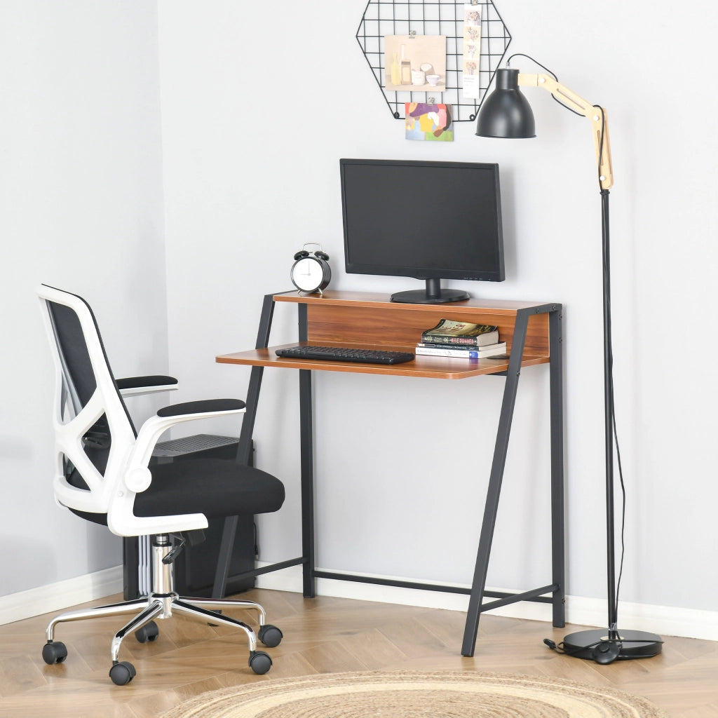 Scrivania per Computer ¨C Xylo ¨C Legno Noce e Metallo Nero 84x45x85cm