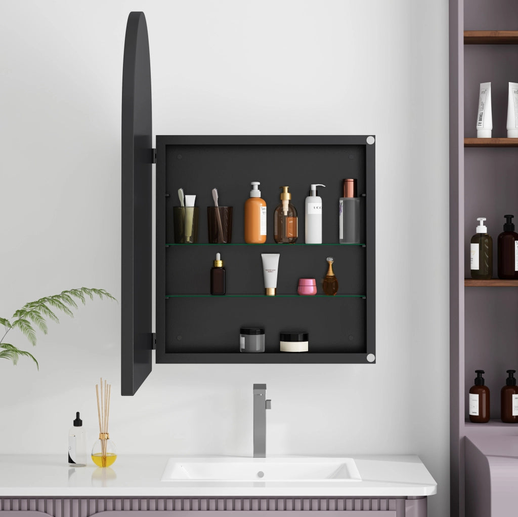 MOBILE SPECCHIERA AD ARCO 101x72x18,5 cm METALLO NERO