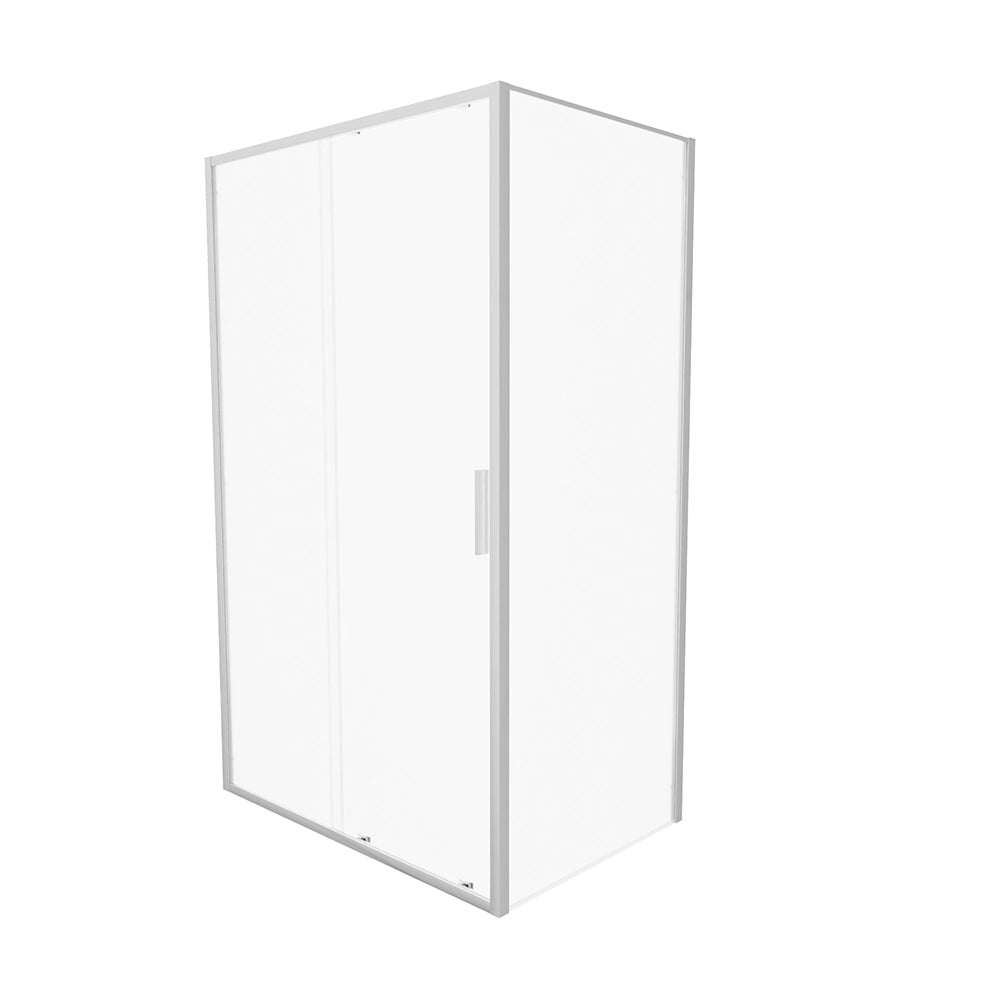 Box doccia slim 90x120cm con porta scorrevole e parete fissa profili cromati e vetro 6mm anticalcare opaco h190| Portofino