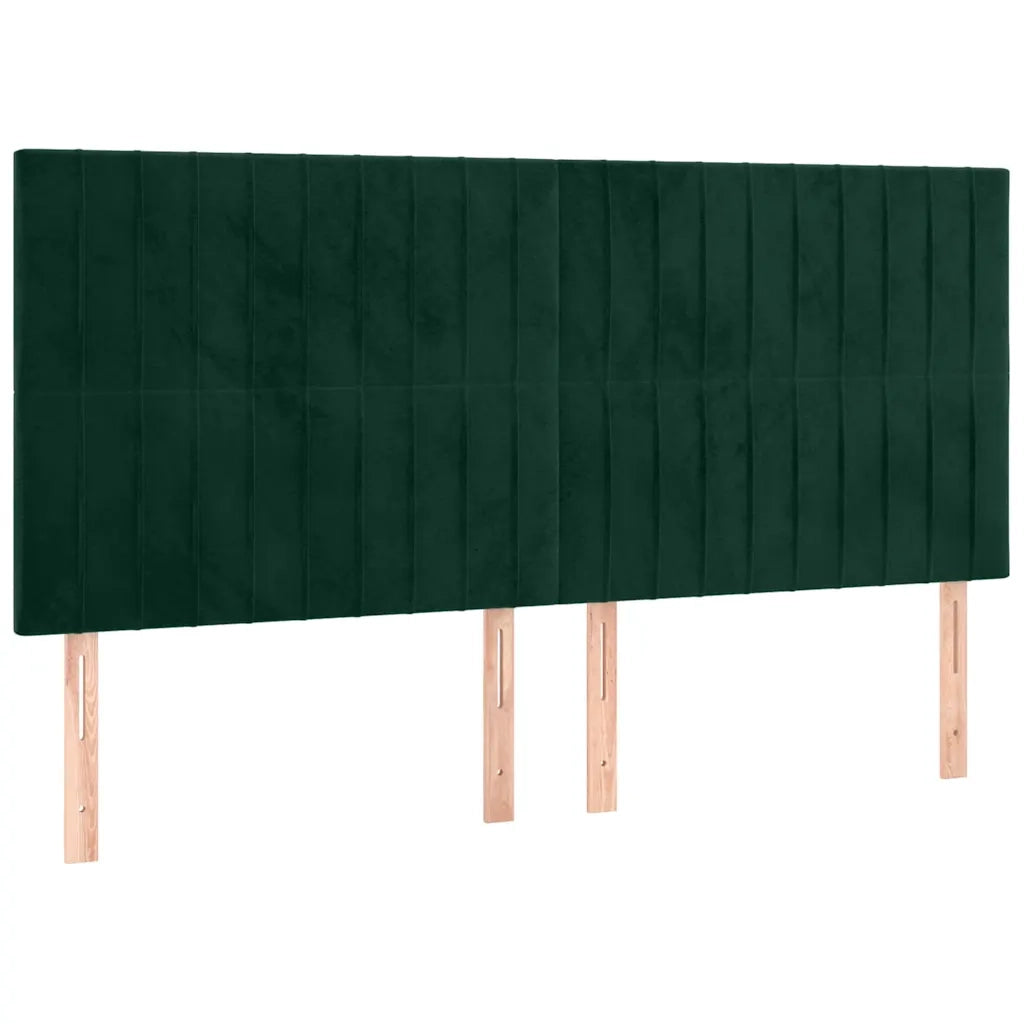 Testiera a LED Verde Scuro 200x5x118/128 cm in Velluto 3122731