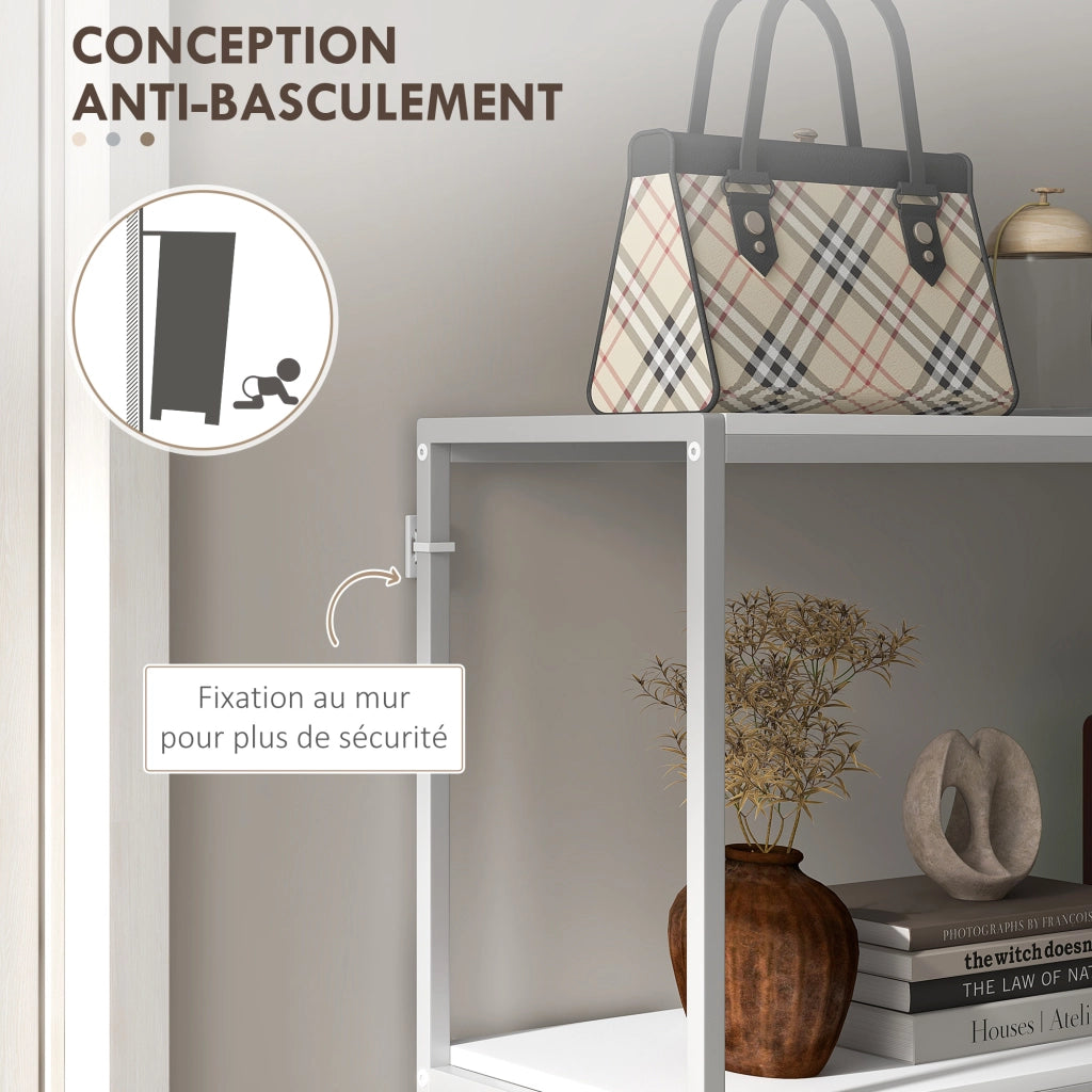 Consolle ingresso moderna ¨C Xylo ¨C acciaio bianco 2 ripiani 100x30x87