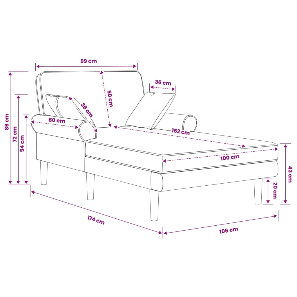 Chaise longue Grigio Scuro Tessuto 42048082