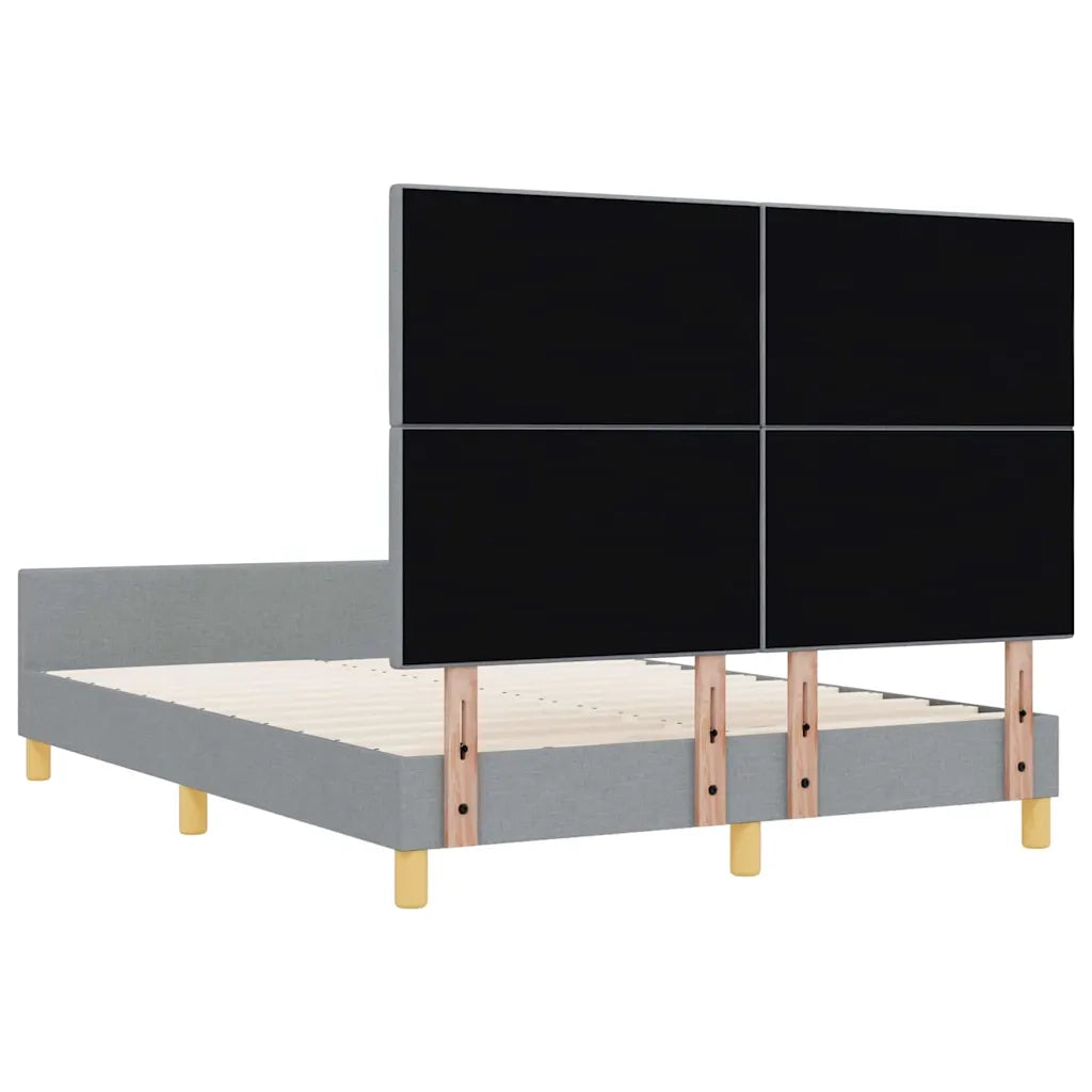 Letto matrimoniale | Letto per adulti | Struttura del letto Grigio chiaro 140 x 190 cm Tessuto